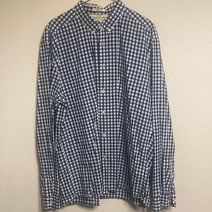 Mens H&M long sleeve casual/Work long sleeve collared shirt! Blue and White.